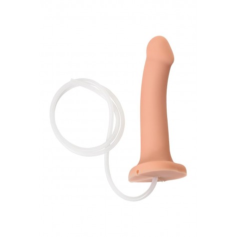 Телесный фаллос с имитацией эякуляции Silicon Cum Dildo L - 19,6 см.