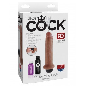 Кофейный фаллоимитатор с имитацией семяизвержения 7" Squirting Cock - 21,6 см.